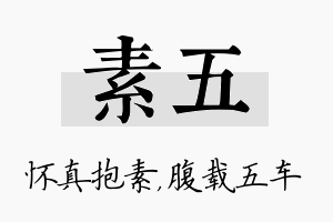 素五名字的寓意及含义