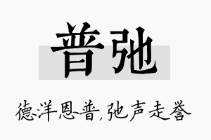 普弛名字的寓意及含义