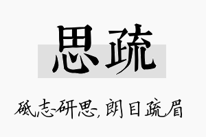 思疏名字的寓意及含义