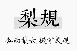 梨规名字的寓意及含义