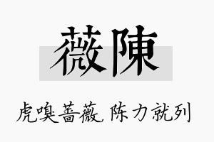 薇陈名字的寓意及含义