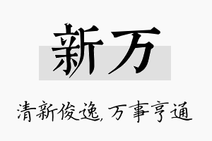 新万名字的寓意及含义