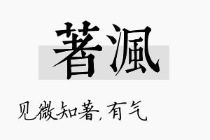 著沨名字的寓意及含义