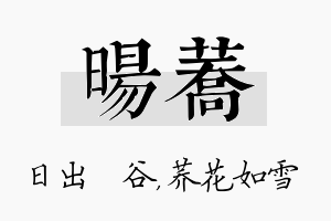 旸荞名字的寓意及含义