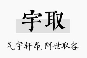 宇取名字的寓意及含义