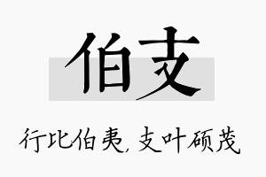 伯支名字的寓意及含义