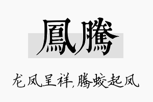 凤腾名字的寓意及含义