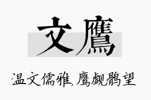 文鹰名字的寓意及含义