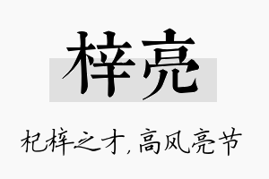 梓亮名字的寓意及含义