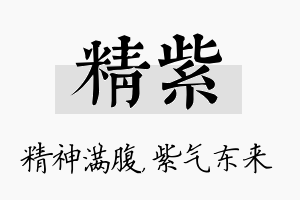 精紫名字的寓意及含义