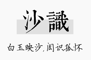 沙识名字的寓意及含义