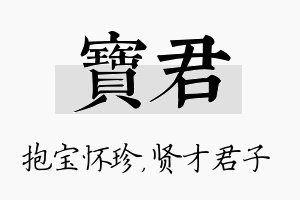 宝君名字的寓意及含义