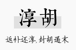 淳胡名字的寓意及含义