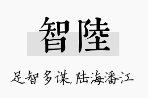 智陆名字的寓意及含义