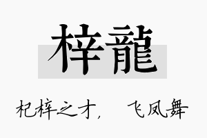 梓龍名字的寓意及含义