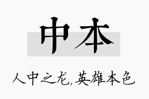 中本名字的寓意及含义