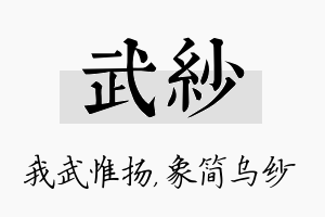 武纱名字的寓意及含义