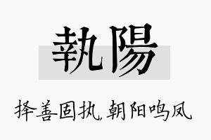 执阳名字的寓意及含义