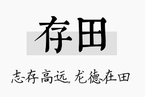 存田名字的寓意及含义