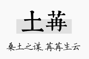 土苒名字的寓意及含义