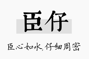 臣仔名字的寓意及含义