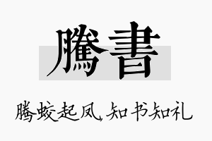 腾书名字的寓意及含义