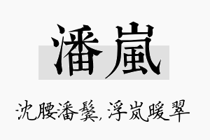 潘岚名字的寓意及含义