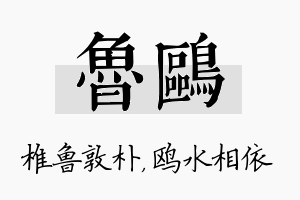 鲁鸥名字的寓意及含义