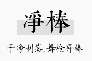 净棒名字的寓意及含义