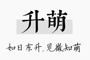 升萌名字的寓意及含义