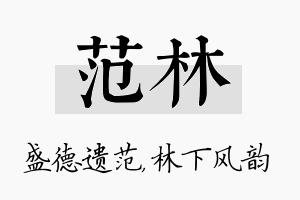 范林名字的寓意及含义