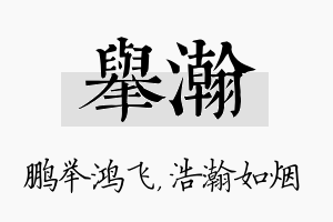 举瀚名字的寓意及含义