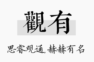 观有名字的寓意及含义