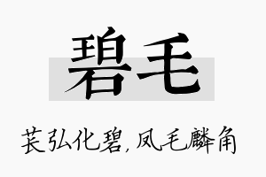 碧毛名字的寓意及含义