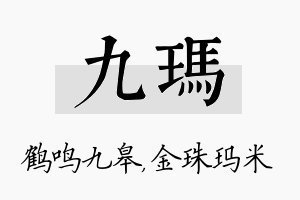 九玛名字的寓意及含义