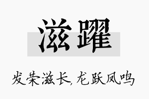 滋跃名字的寓意及含义