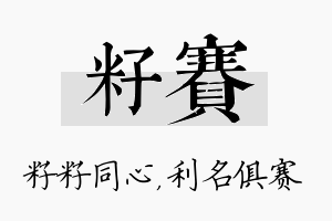 籽赛名字的寓意及含义