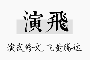 演飞名字的寓意及含义