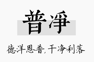 普净名字的寓意及含义