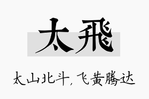 太飞名字的寓意及含义