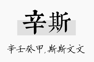 辛斯名字的寓意及含义