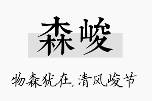 森峻名字的寓意及含义