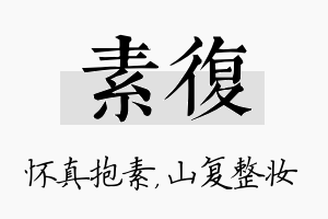 素复名字的寓意及含义