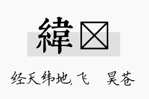 纬翀名字的寓意及含义