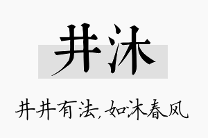 井沐名字的寓意及含义