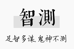 智测名字的寓意及含义