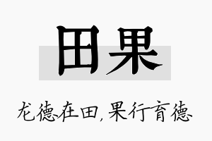 田果名字的寓意及含义