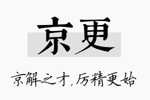 京更名字的寓意及含义