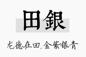 田银名字的寓意及含义