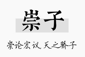 崇子名字的寓意及含义